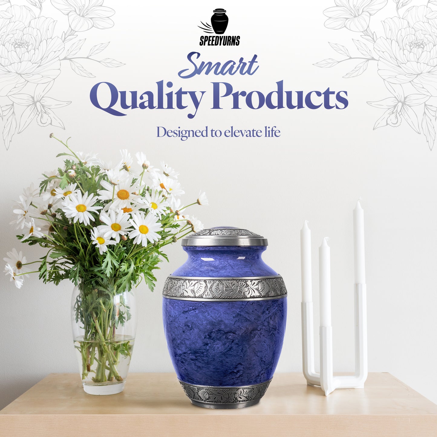 Purple aluminum cremation urn with lid closed – 200 cubic inch capacity adult ashes urn